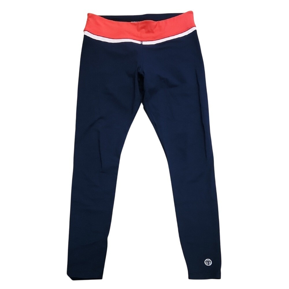 Tory Sport Luxe Athletic Rich Mom Pilates Mid Rise Navy Leggings Ankle Medium